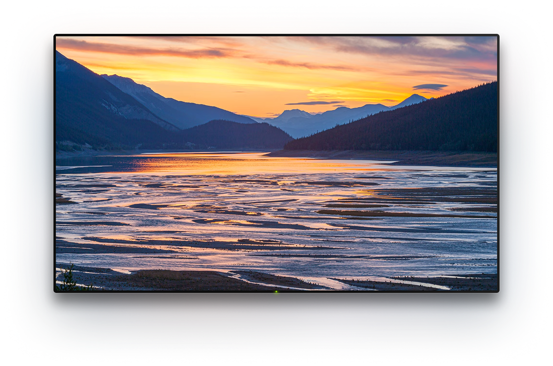 Fernseher mit einem Hintergrundbild
