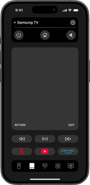TVRem-Oberfläche mit Touchpad-Option