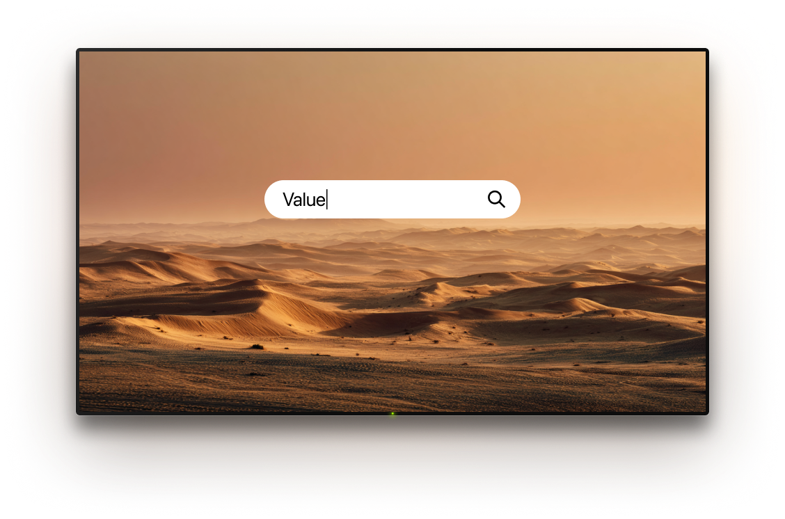 Fernseher mit einer Texteingabe-Option